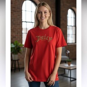Juicy Sport T-shirt Red Leopard Print size M